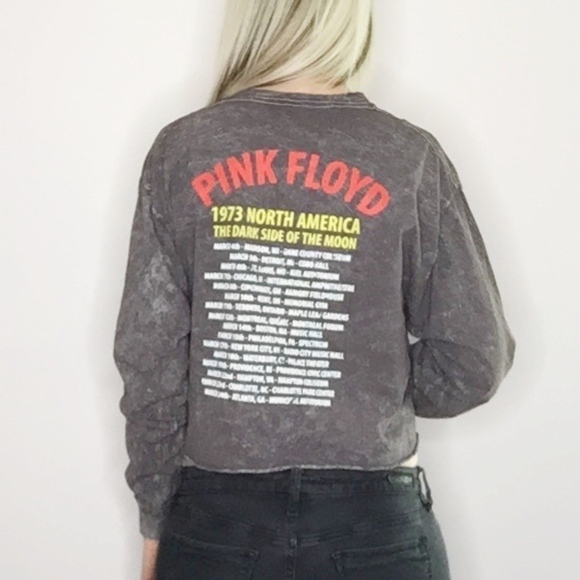 PERRYSCOPE | Pink Floyd Tie-Dye Long Sleeve Crop Y2K 00's 90s - Picture 2 of 3